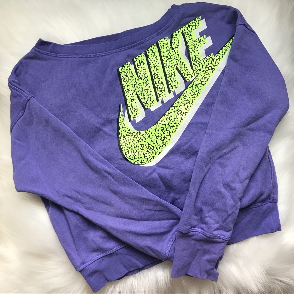 Purple Cropped Nike Hoodie
